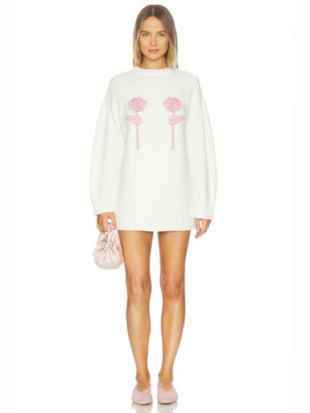 MAJORELLE 
Vienna Rosette Mini Dress in Ivory Multi